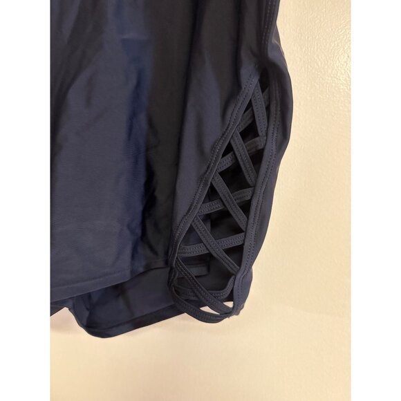 Torrid Womens Black Swim Shorts With Stylish Lattice Side Detail Size 3 Comfy St - Picture 3 of 6